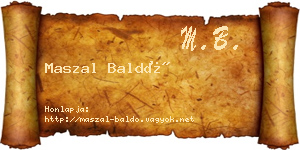 Maszal Baldó névjegykártya